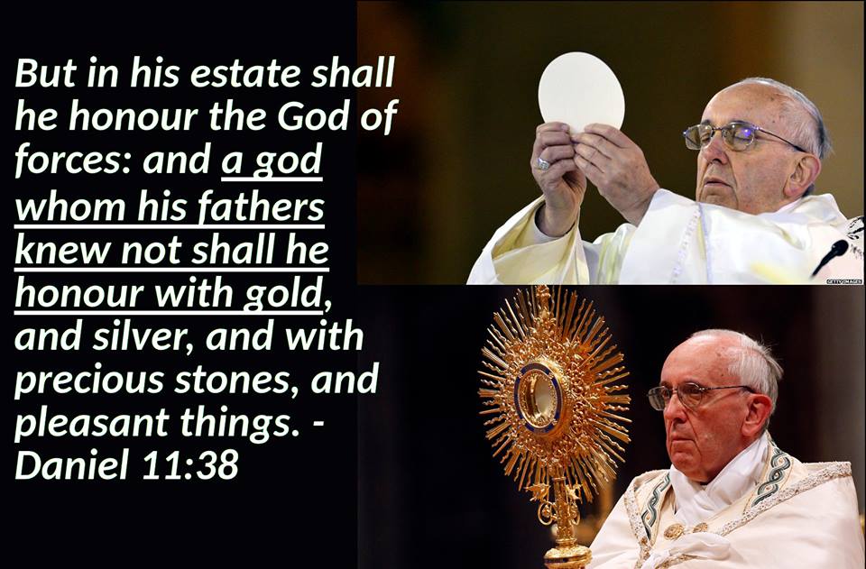 The Pope honors a god his fathers knew not.