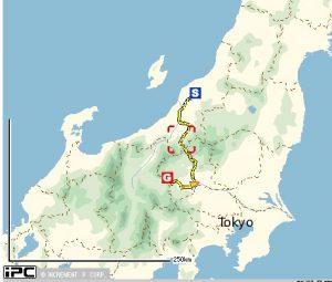 Route from Niigata to Kita-Karuizawa