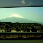 Mt. Fuji as seen from Susuno snapped from a moving car.