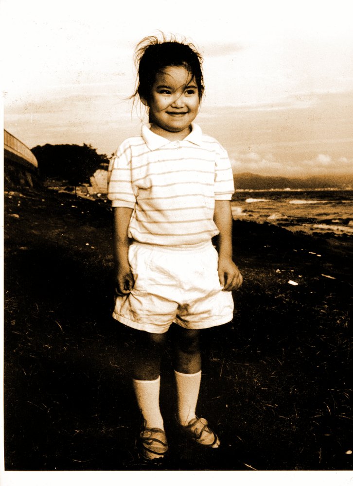 Lily Arendt, 4 years old, Kamakura city Kanagawa prefecture, Shonan coast, near Inamuragasaki, 1989.
