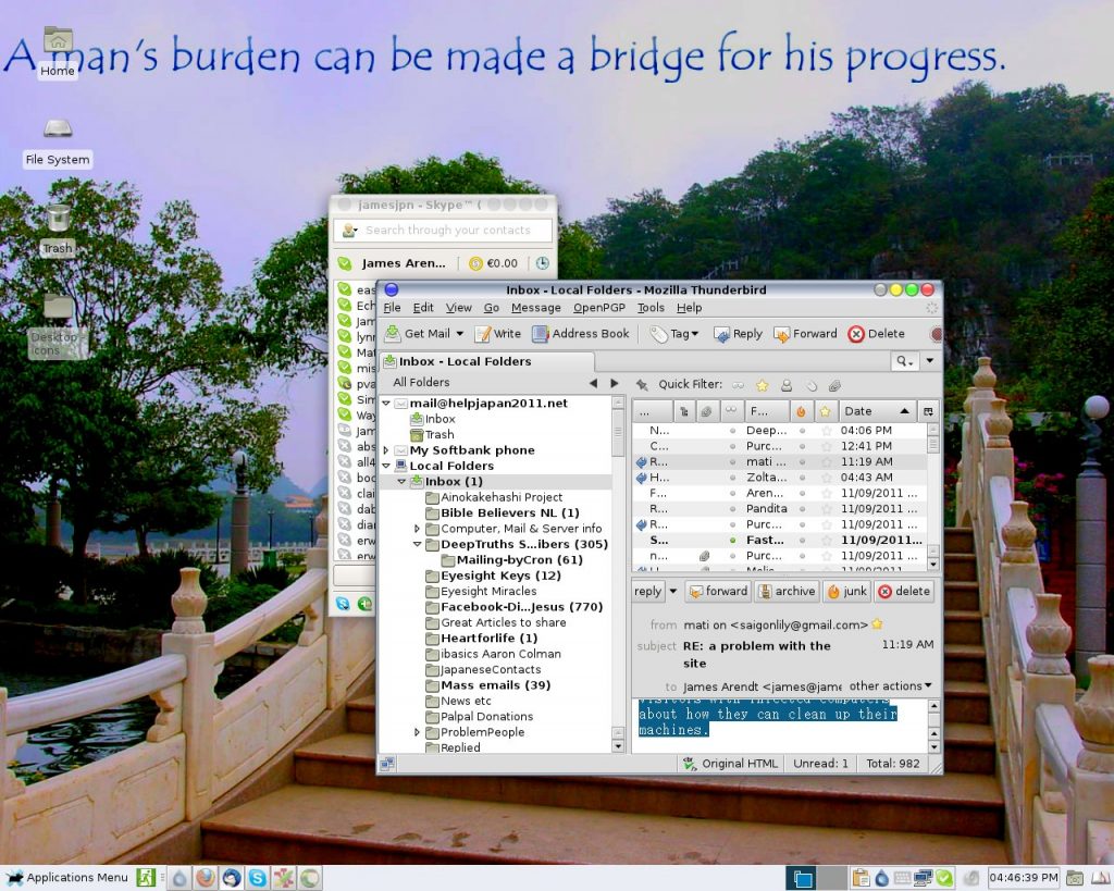 Fedora 16 with Xfce, James Japan Desktop