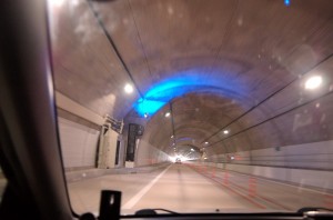 One of the tunnels of the Nihonkai Tohoku Expressway