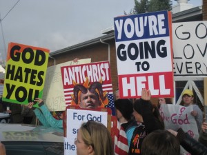 Westboro Baptist church hate signs