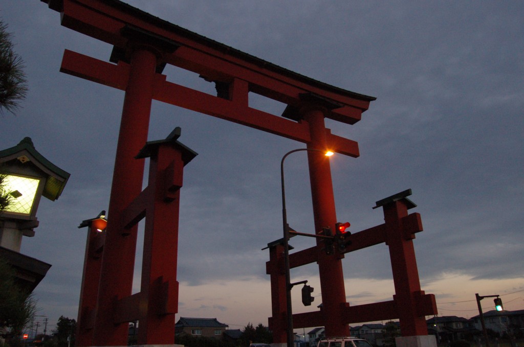 Tori Gate in Tsubame city near Mt. Yahiko. Twenty years ago it was the largest Tori Gate in Japan.