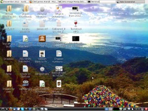 Desktop screen using LXDE with Linux Mint Debian