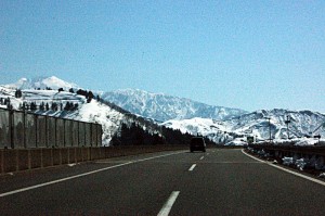 The Kanetsu Expressway approaching Yuzawa Ski Resort