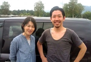 Mr and Mrs. Miyamoto who took me to Iwatesan Service Area.
