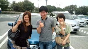 Miss Akiko Abe and friends who took me to Kamisato from Takasaka SA