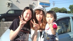 Midori, Marie and Nagisa who took me to Noshiro City.