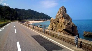 Route 345 in Niigata Prefecture along the Sea of Japan