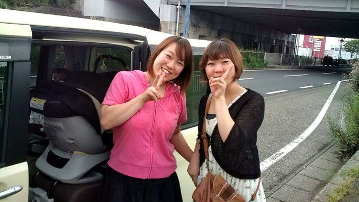 Haruka and Minako, sisters who took me from Niigata city to Sanjo City going 40 kilometers out of their way! Minako's two little boys were in the back.
