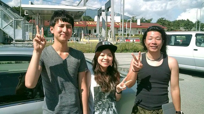 Takahiro, Sumie and Masanori. They saw me hitchhiking at Yoneyama Service area and offered me a ride. It turned out they were going to the exact location I needed to go in Yamanachi, close to Nagano.