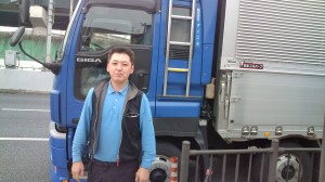 Mr. Aoki, the Nichirenshu truck driver who took me to the Kinki Expressway entrance.