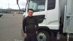Hiroaki Abe, the truck driver who took me to Tsuruoka City in Yamagata Prefecture.
