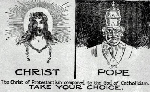 CHRIST POPE The Christ of Protestantism compared to the God of Catholicism. TAKE YOUR CHOICE.