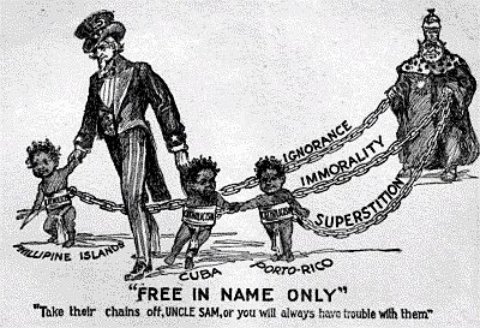 "FREE IN NAME ONLY." "Take their chains off, UNCLE SAM, or you will always have trouble with them."