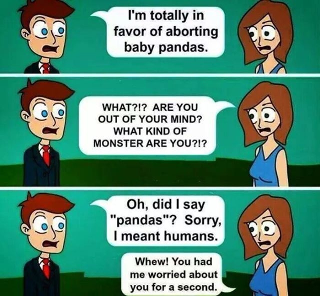Panda abortions vs. human abortions