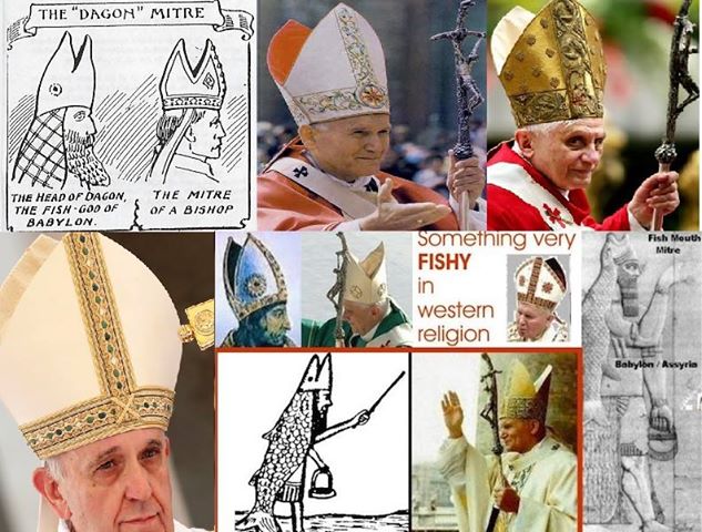 Pope worships fish god