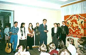 Speaking in a school in St.Petersburg