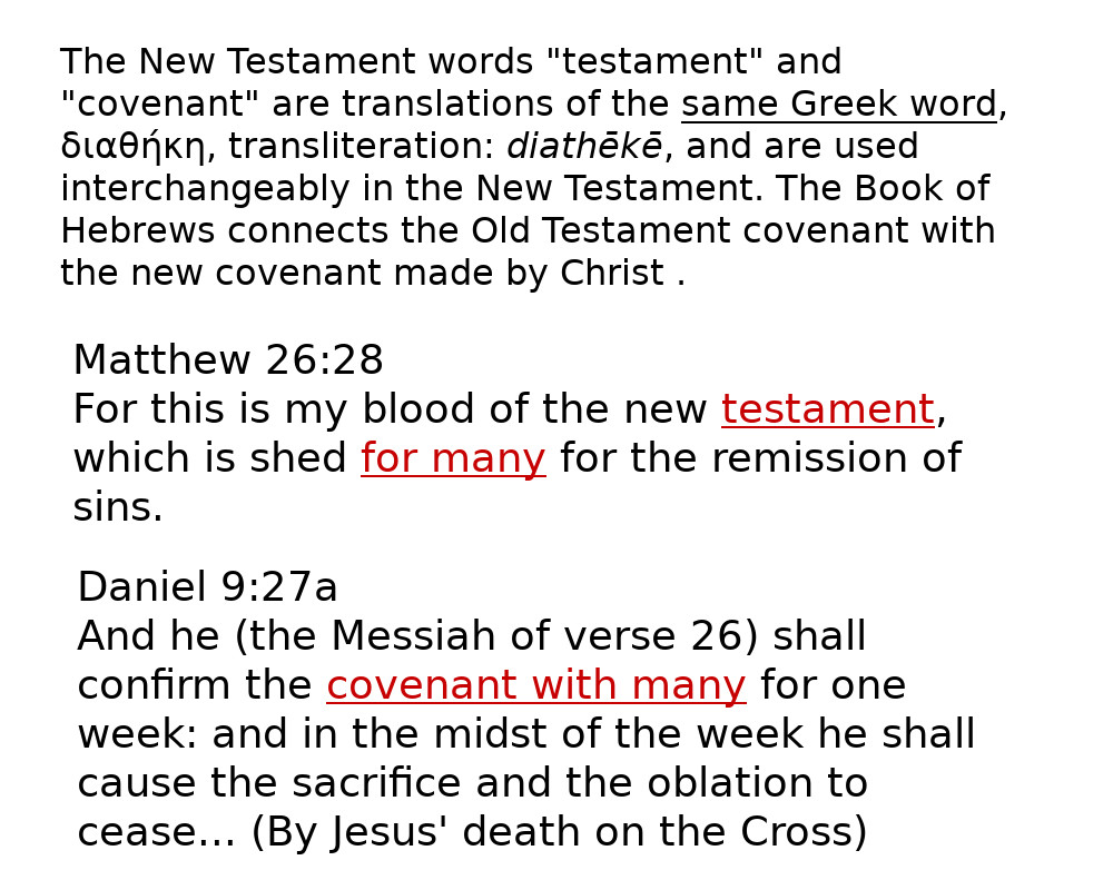 The Covenant of Daniel 9 is the New Testament made by Christ