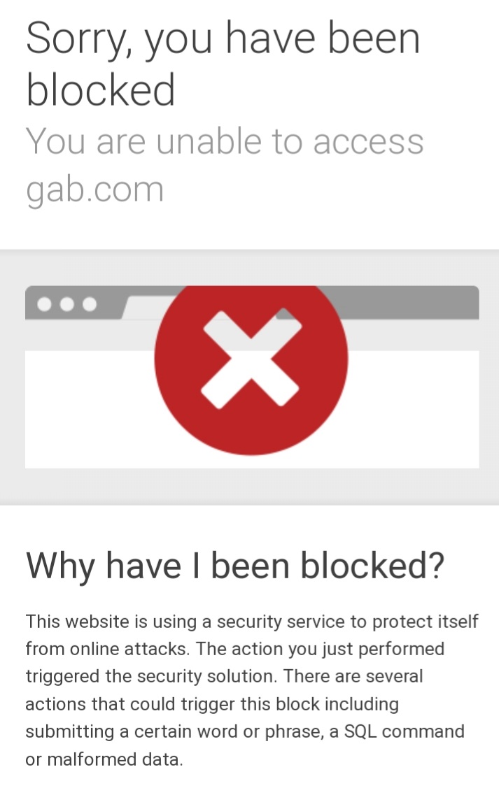 Blocked by Gab social media website