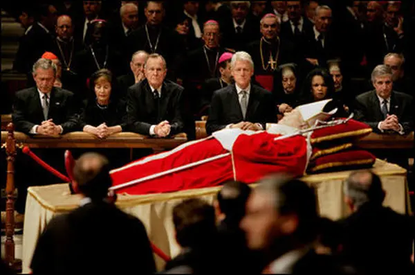 Us Presidents At Pope John Paul II's Funeral