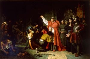 The Church of Rome condemning Bible believers for rejecting the Church's doctrines.